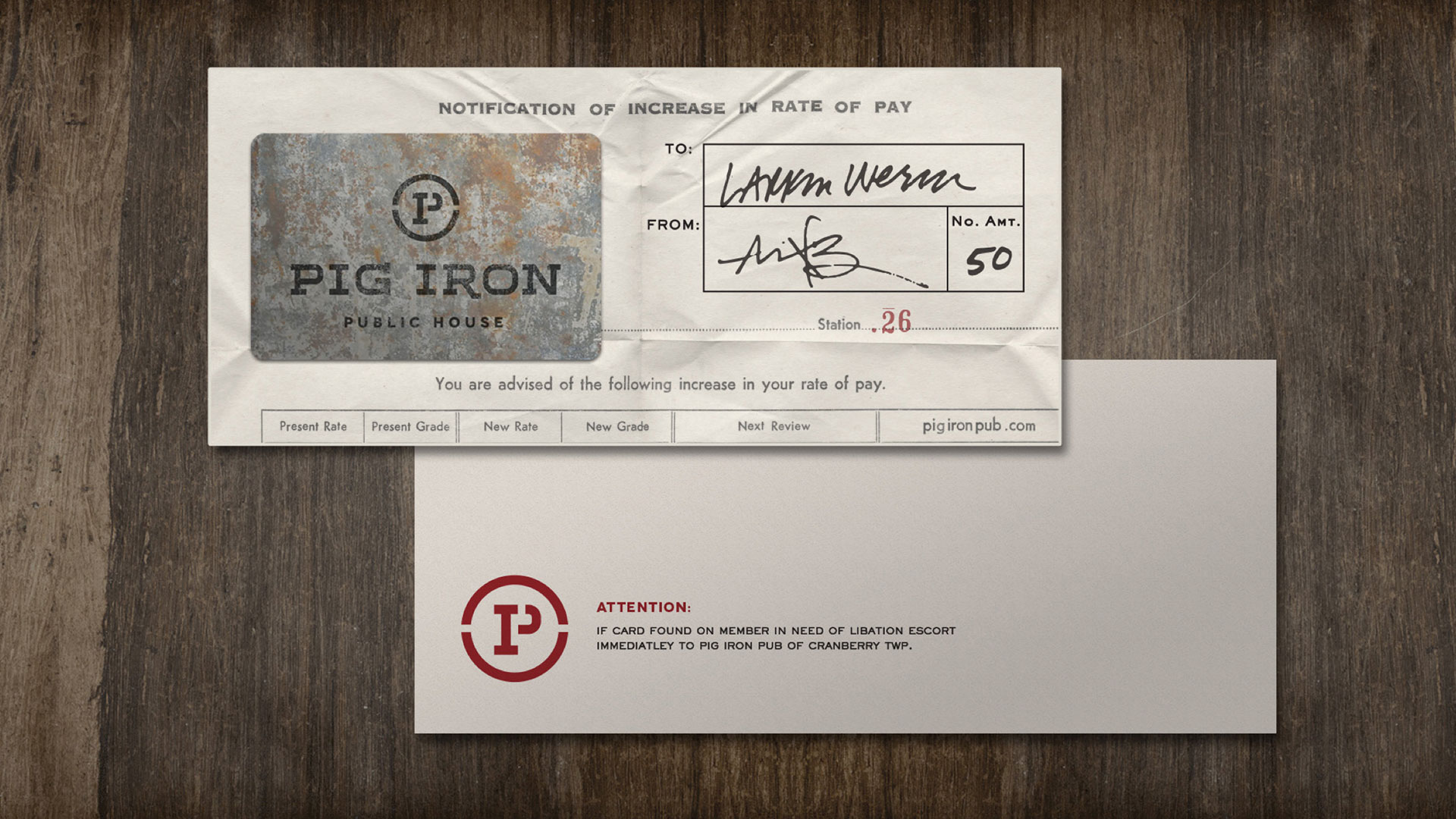 Pig Iron Public House gift card
