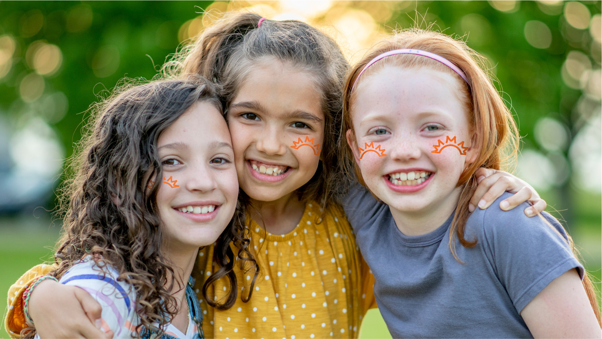 Marshall Township logo face painted on child