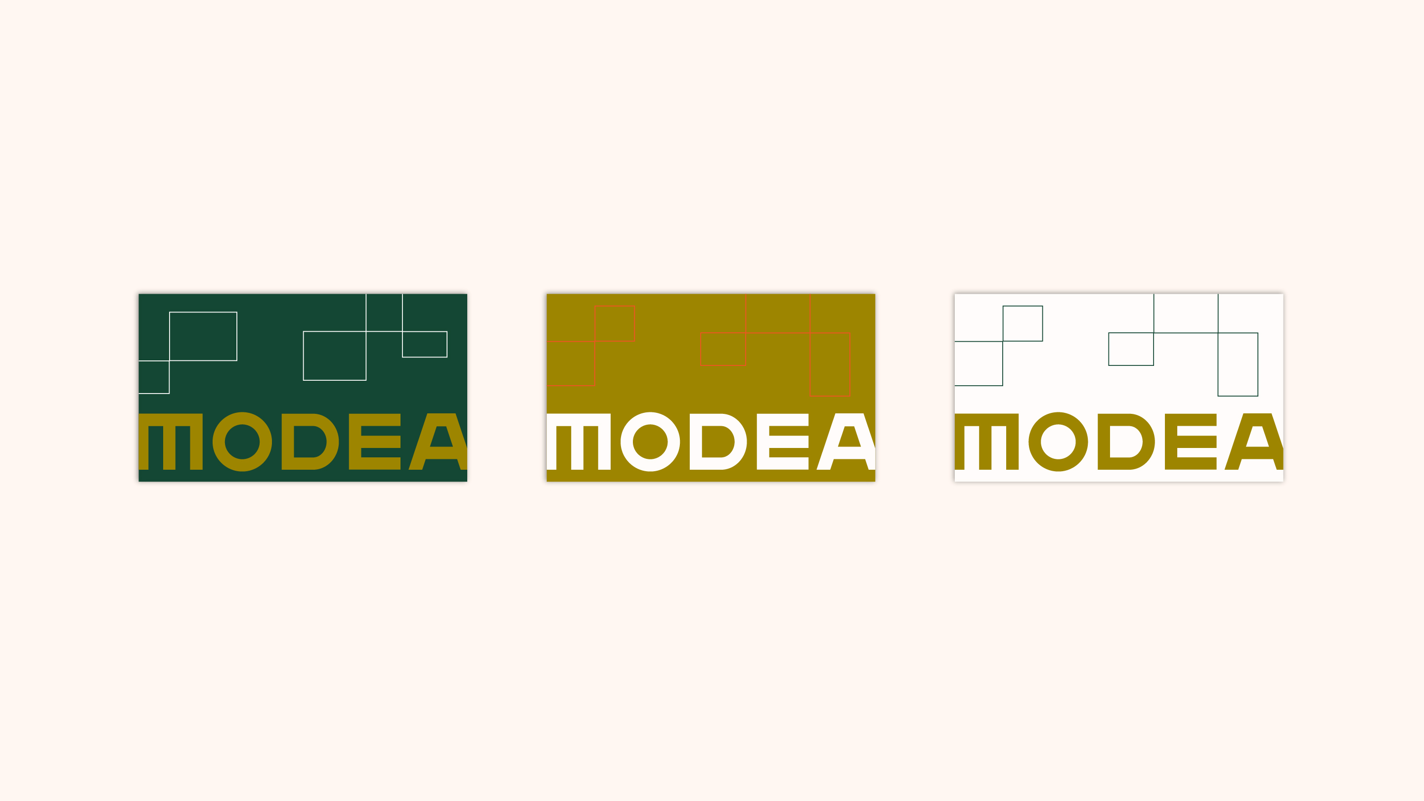 The back of the Modea business cards showcasing the color palette.