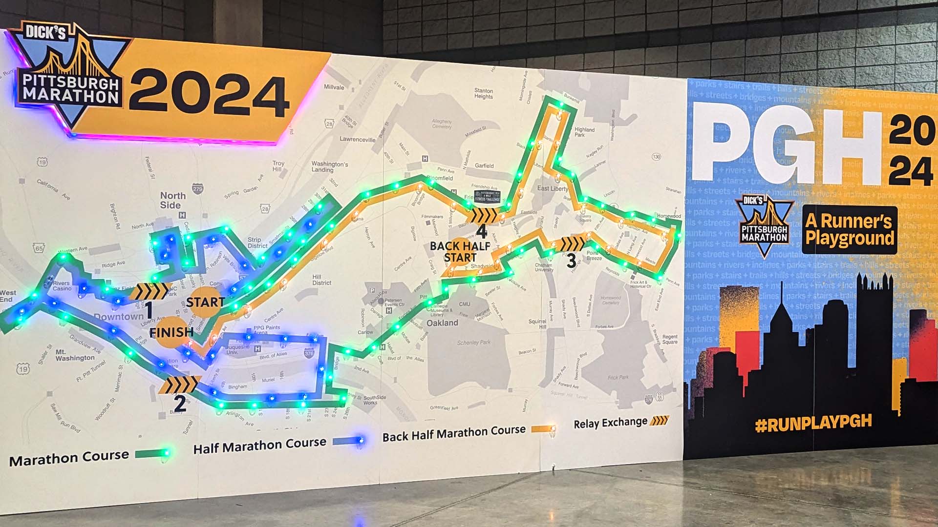 2024 Marathon branding with the race course map.