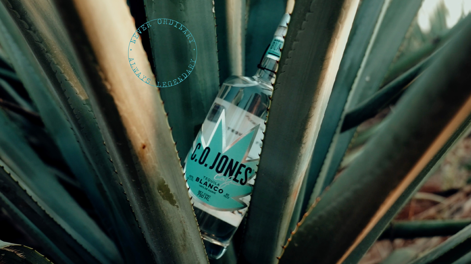 C.O. Jones Blanco Tequila bottle design