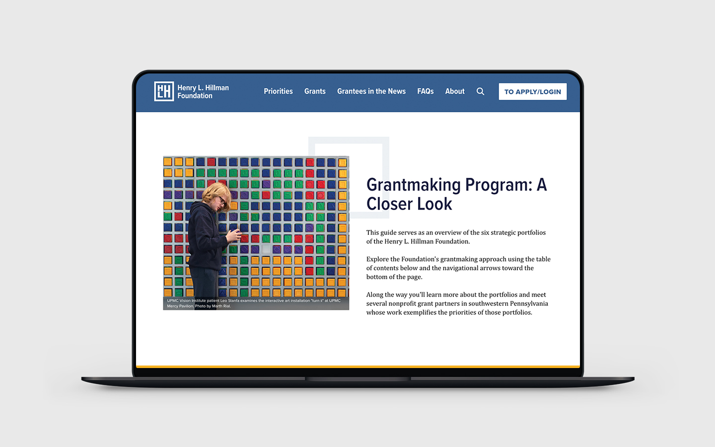 Henry L. Hillman Foundation Grantmaking Program website publication template