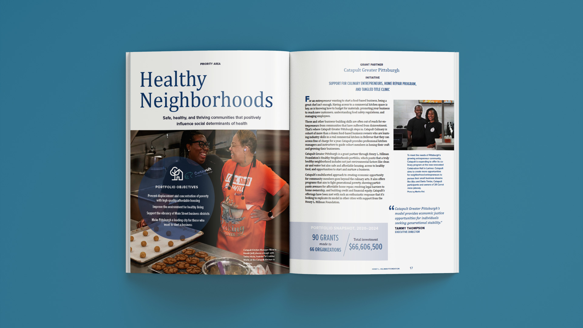 another inside spread of the Henry L. Hillman Foundation Grantmaking Program publication