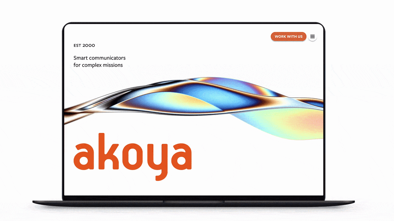 Akoya website home page animation